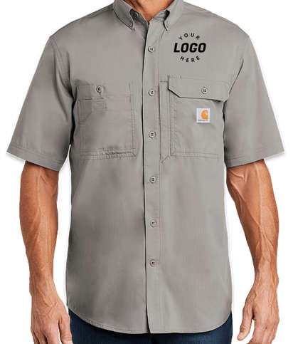 Carhartt Force Ridgefield Short Sleeve Casual Shirt - Asphalt