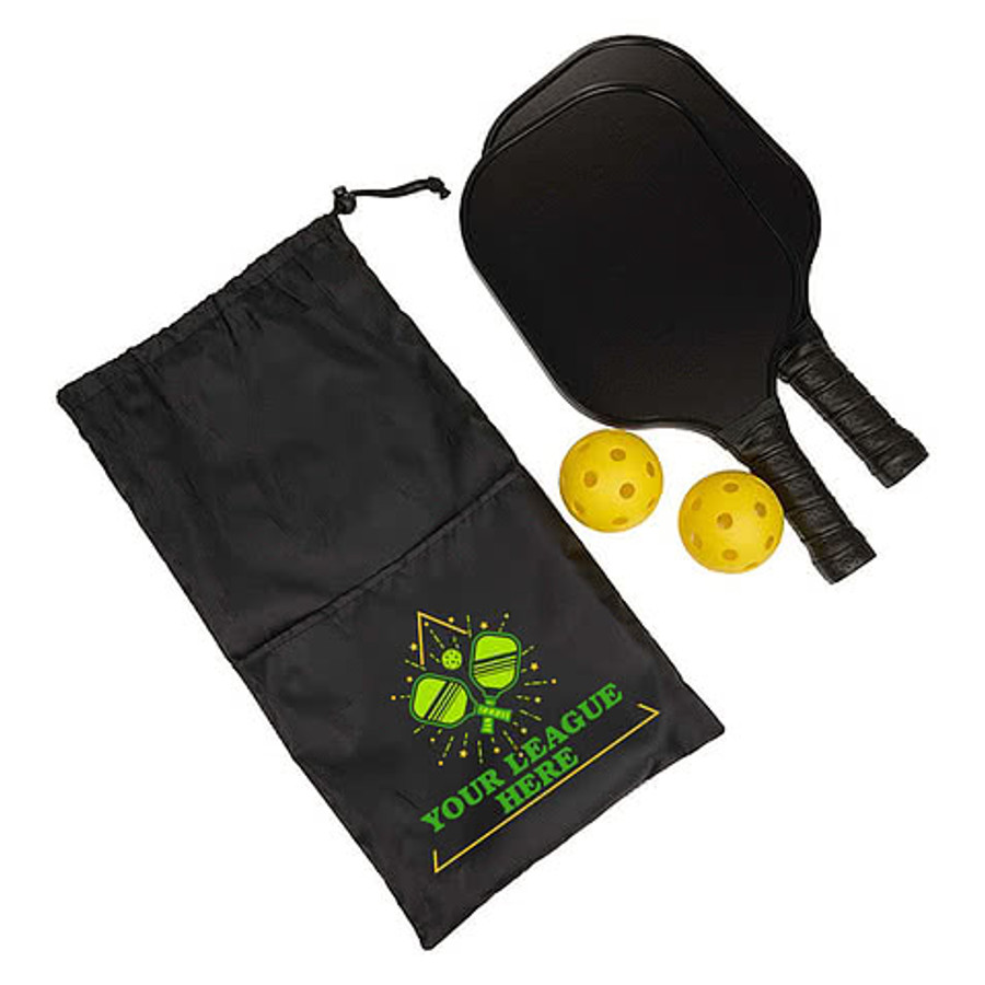 Full Color Premium Pickleball Paddle Set in Black