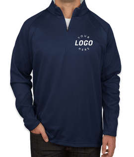 Sport-Tek Quarter Zip Performance Sweatshirt - Color: Navy / Silver
