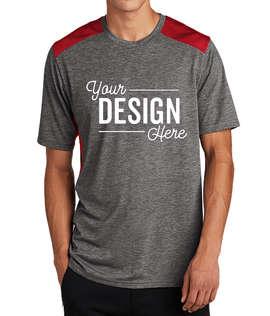Sport-Tek Tri-Blend Draft Performance Shirt - Color: Red / Dark Grey Heather