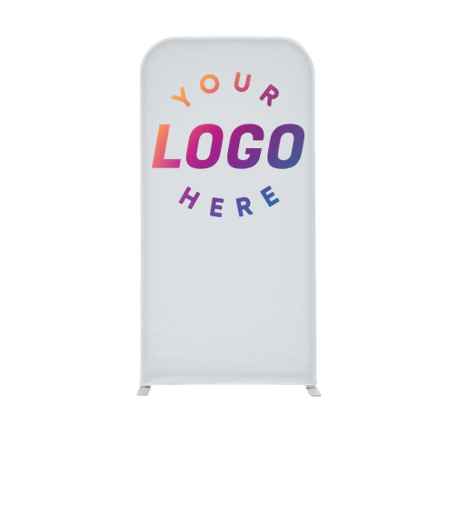 Full Color 24" x 49.5" Eurofit Double-Sided Tabletop Banner Display Kit in White