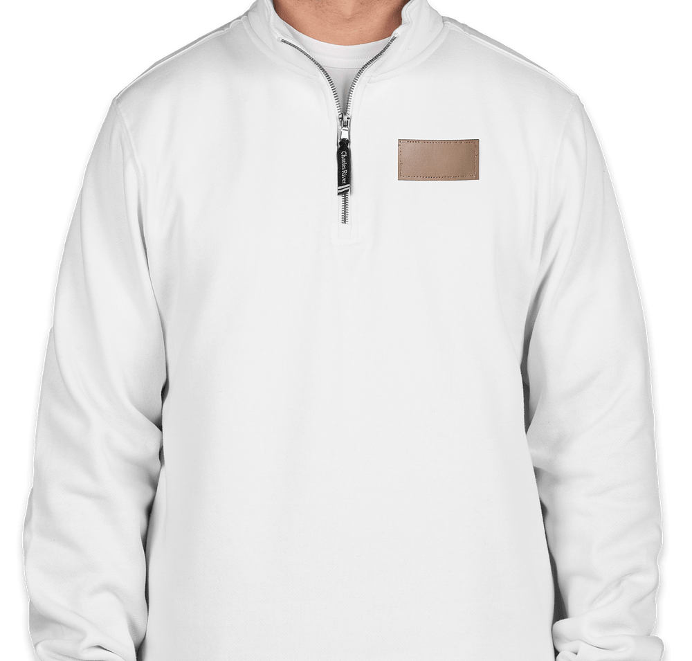Charles River Crosswind Quarter Zip Sweatshirt - Faux Leather Patch-default