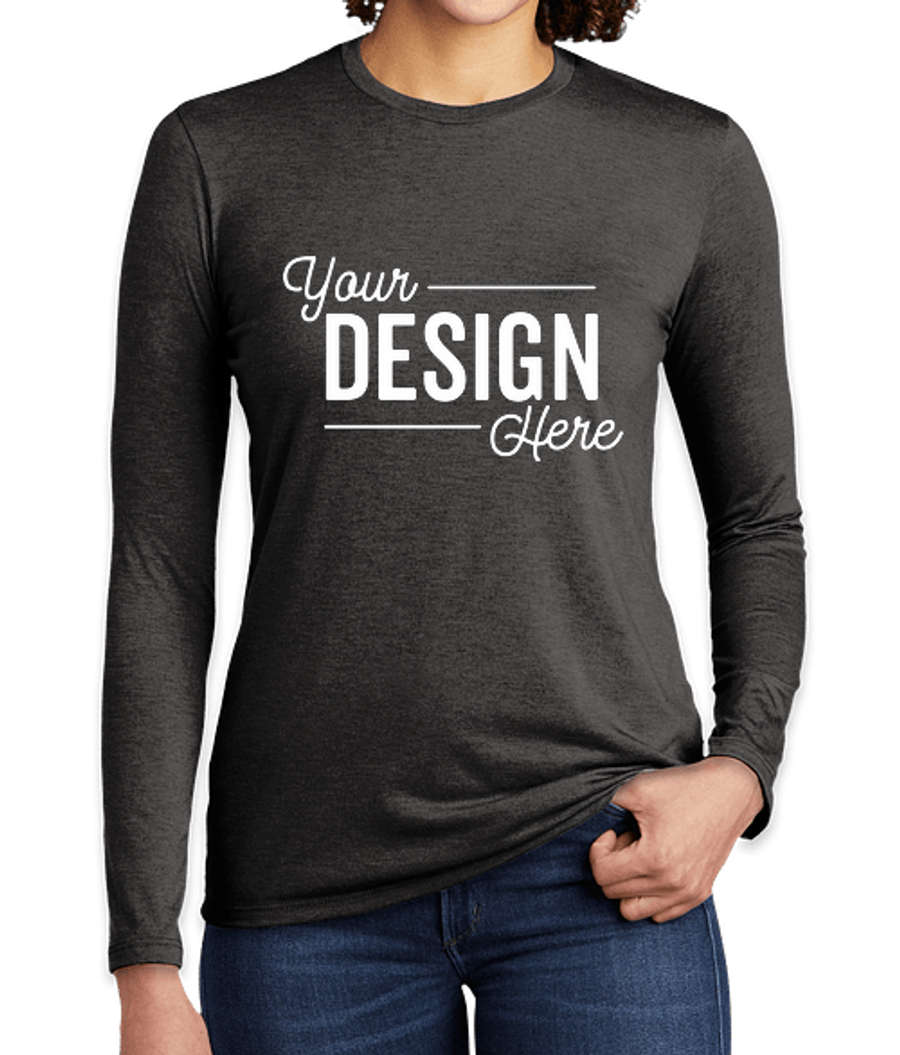 Allmade Women's Tri-Blend Long Sleeve T-shirt in Space Black