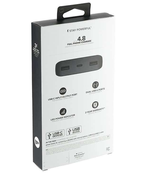 Full Color mophie Power Boost 20,000 mAh Portable Power Bank