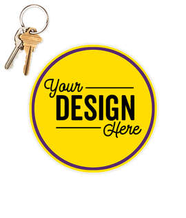 5.5 in. Circle Car Magnet w/ contrast trim - Color: Yellow / Team Purple