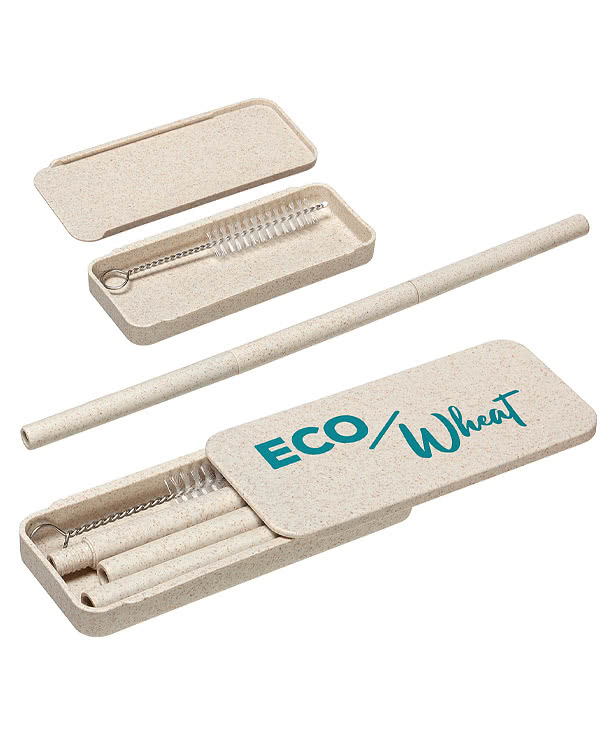 Eco Wheat Straw Kit with Cleaning Brush