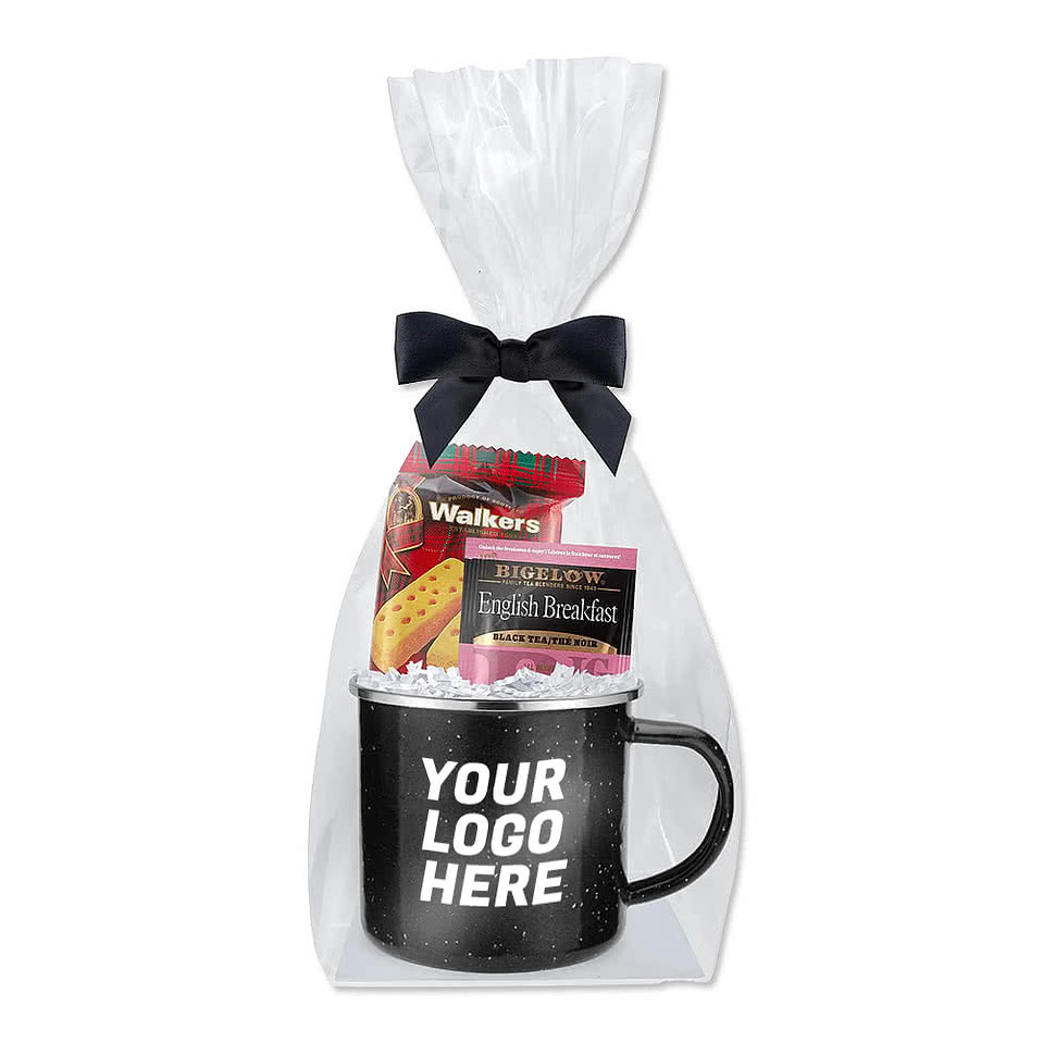 16 oz. Speckled Camper Mug with Shortbread Cookies and Tea