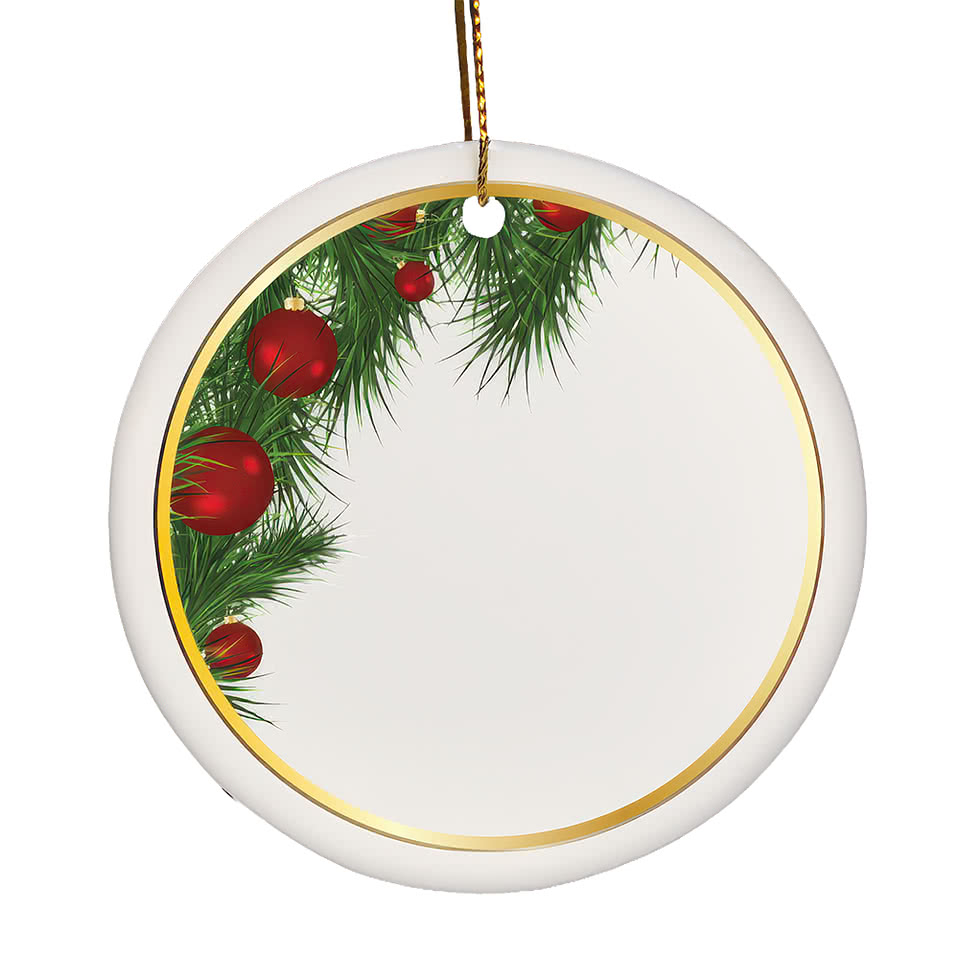Holiday Tree 3" Round Ceramic Ornament