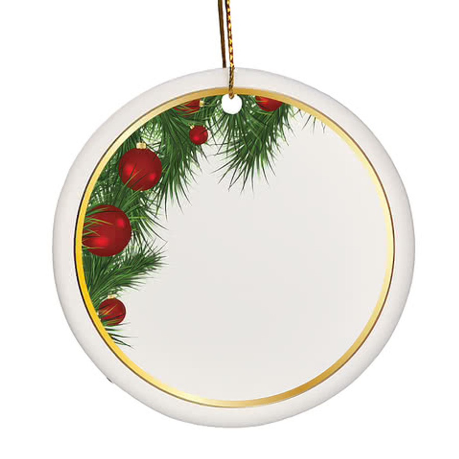 Holiday Tree 3" Round Ceramic Ornament