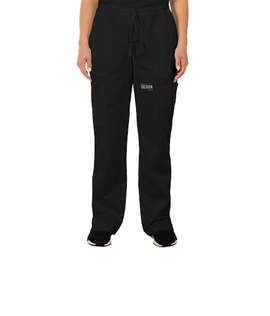 Cherokee Workwear Revolution Women's Drawstring Cargo Scrub Pant - Color: Black