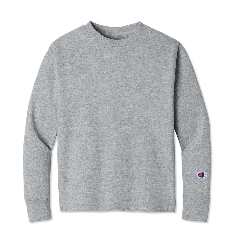 Champion Youth Midweight Crewneck Jersey Long Sleeve T-shirt