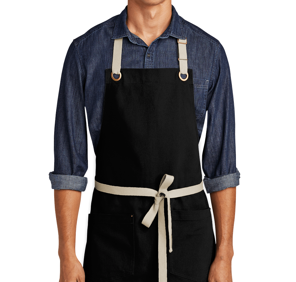 Port Authority Canvas Two-Pocket Full Length Apron - Embroidered-default
