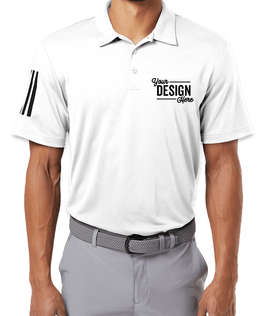 Adidas Floating 3-Stripes Performance Polo - Color: White / Black