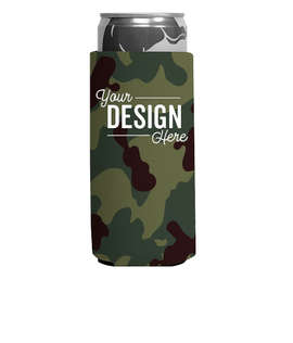 Foldable Slim Can Cooler - Color: Camo Green
