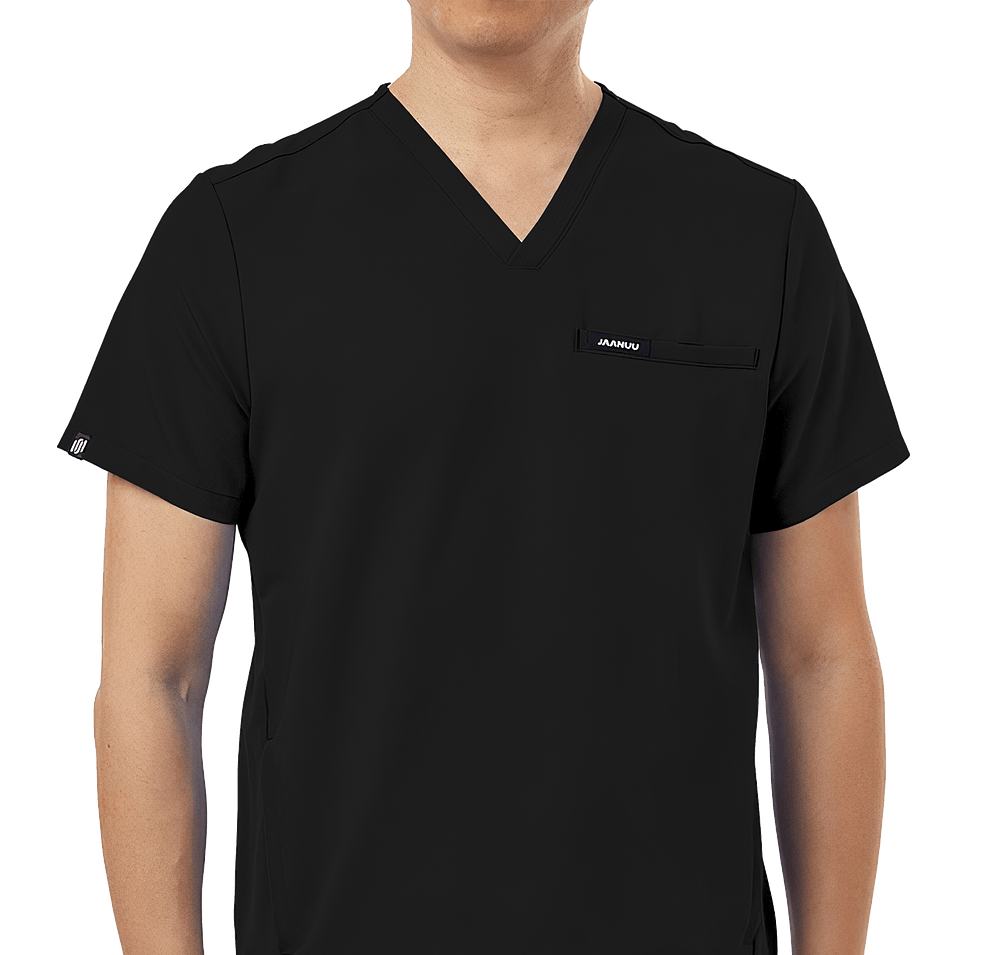 Jaanuu Platt Three-Pocket V-Neck Scrub Top - Embroidered-default
