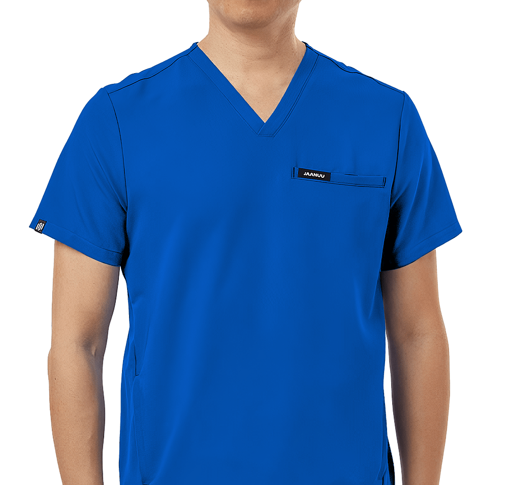 Jaanuu Platt Three-Pocket V-Neck Scrub Top - Embroidered-default