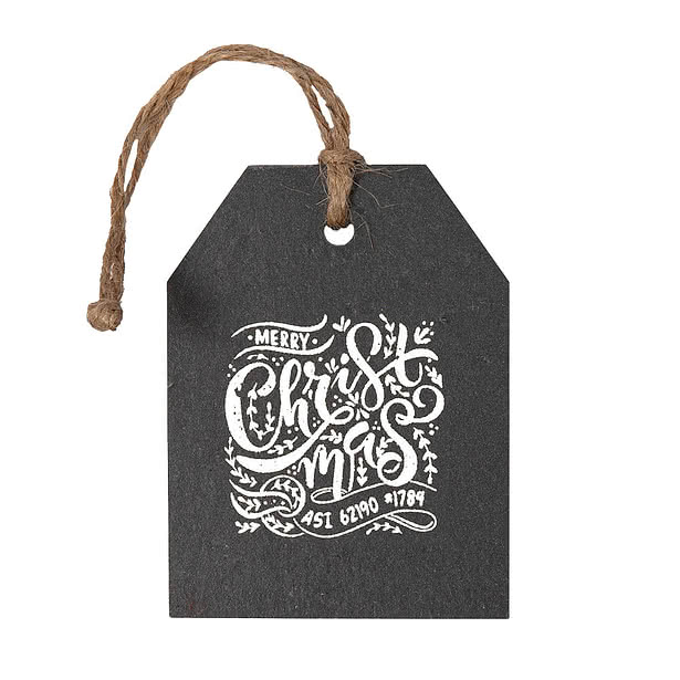 Gift Tag Slate Ornament