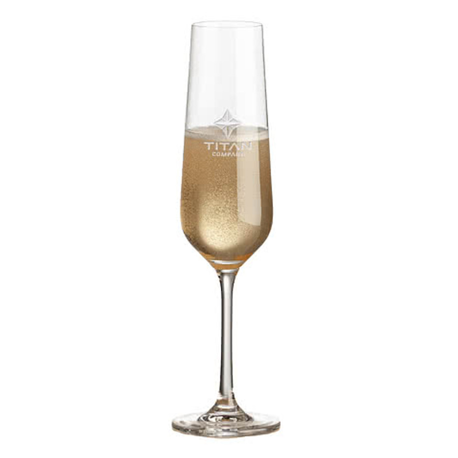 Laser Etched 7 oz. Laurent Champagne Flute in Clear