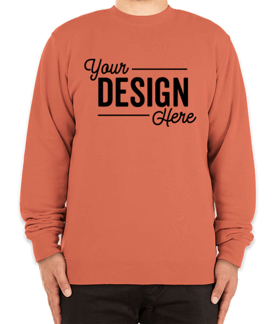 Independent Trading Pigment Dyed Crewneck Sweatshirt in Pigment Amber