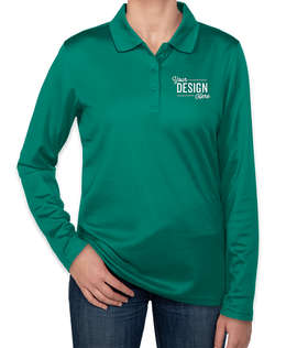 Clique by Cutter & Buck Women's Eco Long Sleeve Performance Pique Polo - Color: Teal Green