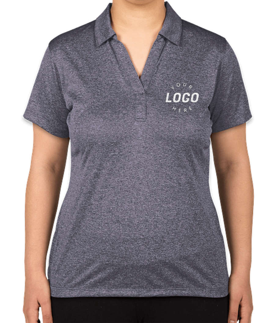 Sport-Tek Women's Heather Contender Performance Polo - Embroidered in True Navy Heather
