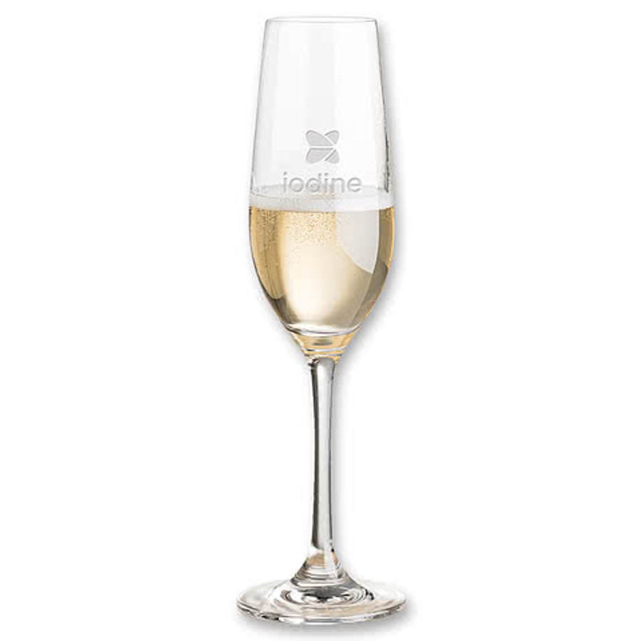 Laser Etched 8 oz. Burlington Champagne Flute in Clear