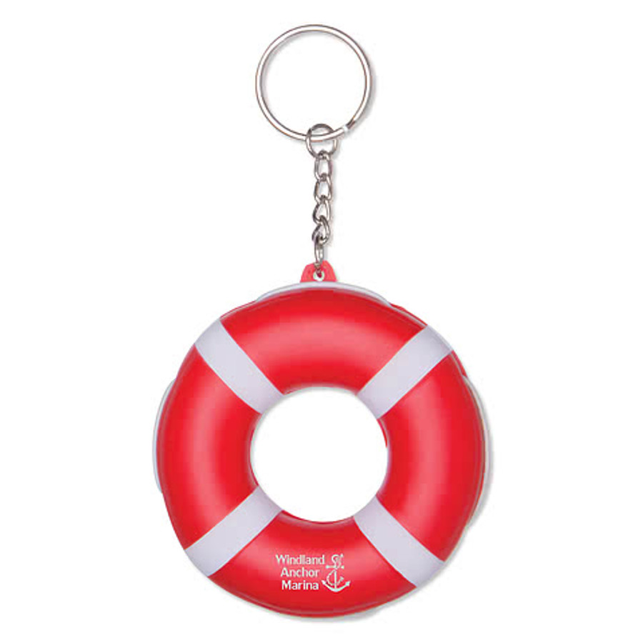 Floating Lifesaver Keychain in White