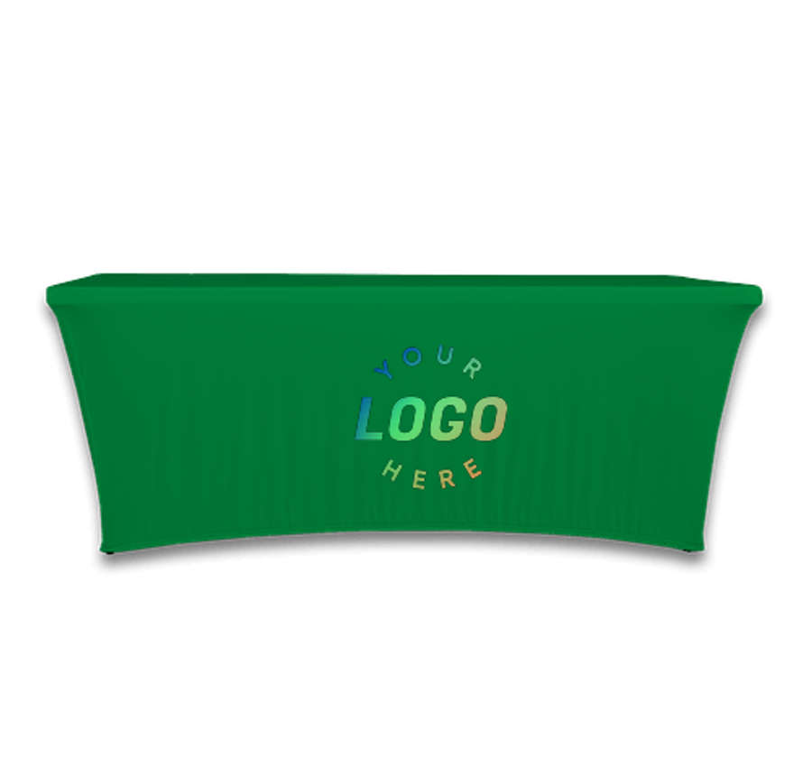 Full Color 8' Stretch Tablecloth in Kelly Green