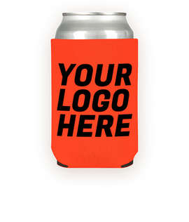 Foldable Neoprene Can Cooler - Color: Orange