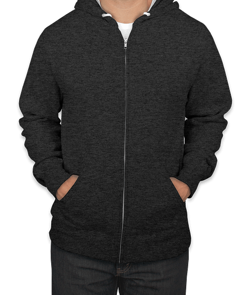 Independent Trading Lightweight Zip Hoodie in Charcoal Heather