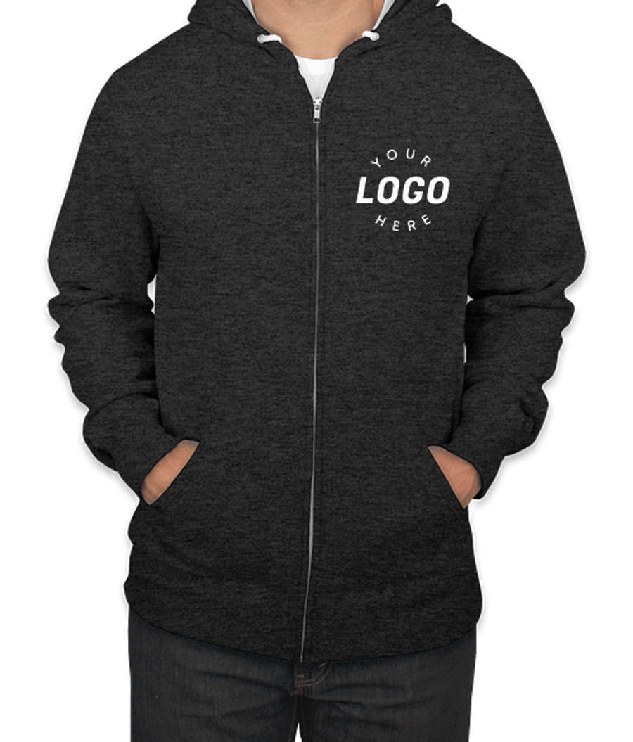 Independent Trading Lightweight Zip Hoodie in Charcoal Heather