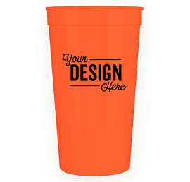 32 oz. Plastic Stadium Cup - Color: Neon Orange