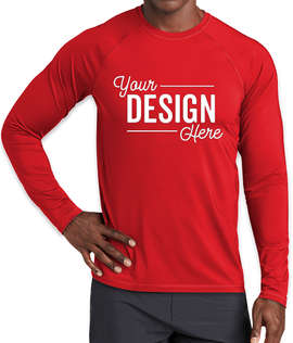 Sport-Tek Long Sleeve Rash Guard Shirt - Color: True Red
