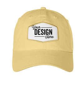 Ahead Largo Washed Twill Baseball Hat with White Hexagon Patch - Color: Soft Yellow
