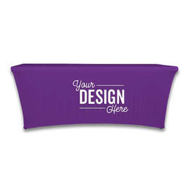 Full Color 8' Stretch Tablecloth - Color: Team Purple