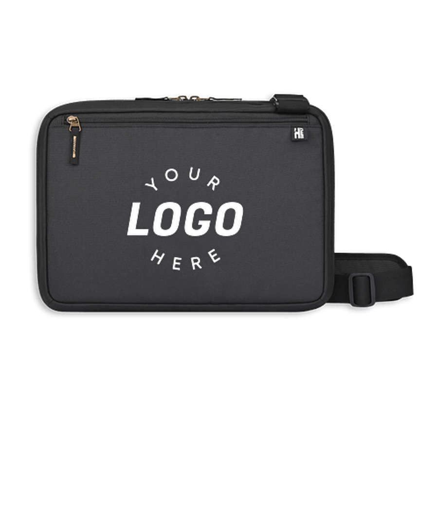 Heritage Supply Pro 15" Computer Padfolio Messenger Bag & Pen Set in Black