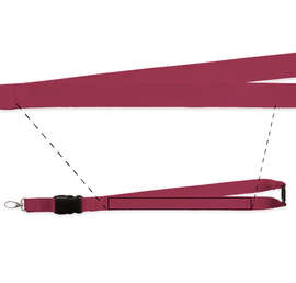 Breakaway Lanyard with Metal Swivel Hook - Color: Burgundy