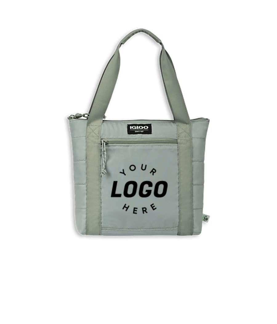 Igloo Packable Puffer 10 Can Cooler Tote Bag in Aqua Gray