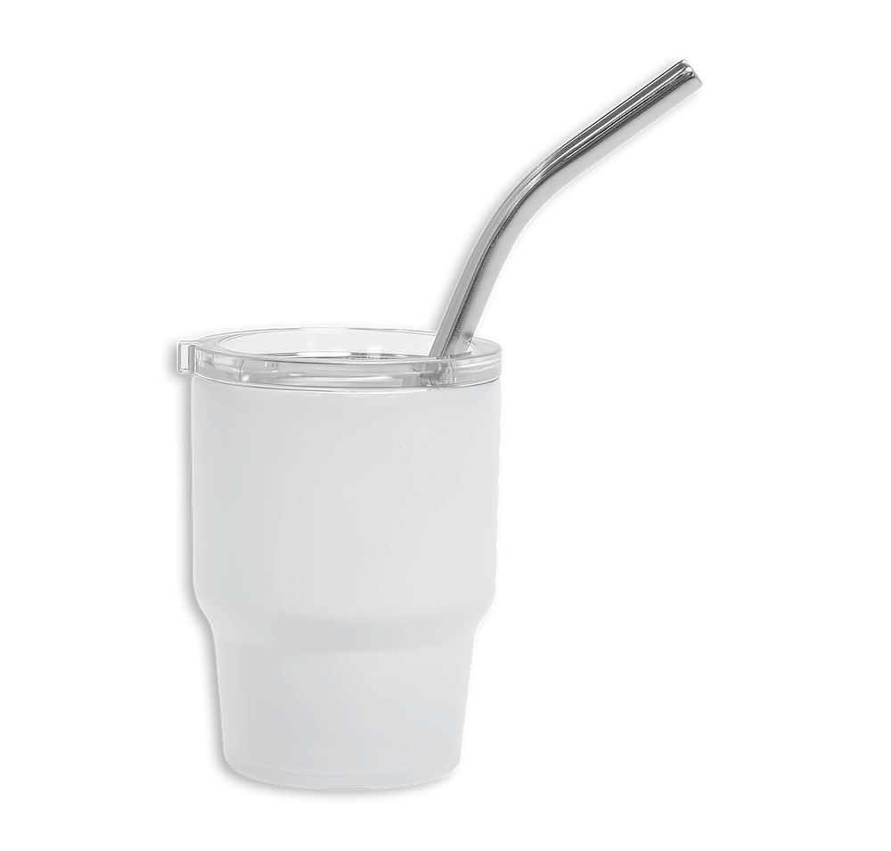 3 oz. Stainless Steel Mini Mate Shot Glass Tumbler with Straw-default