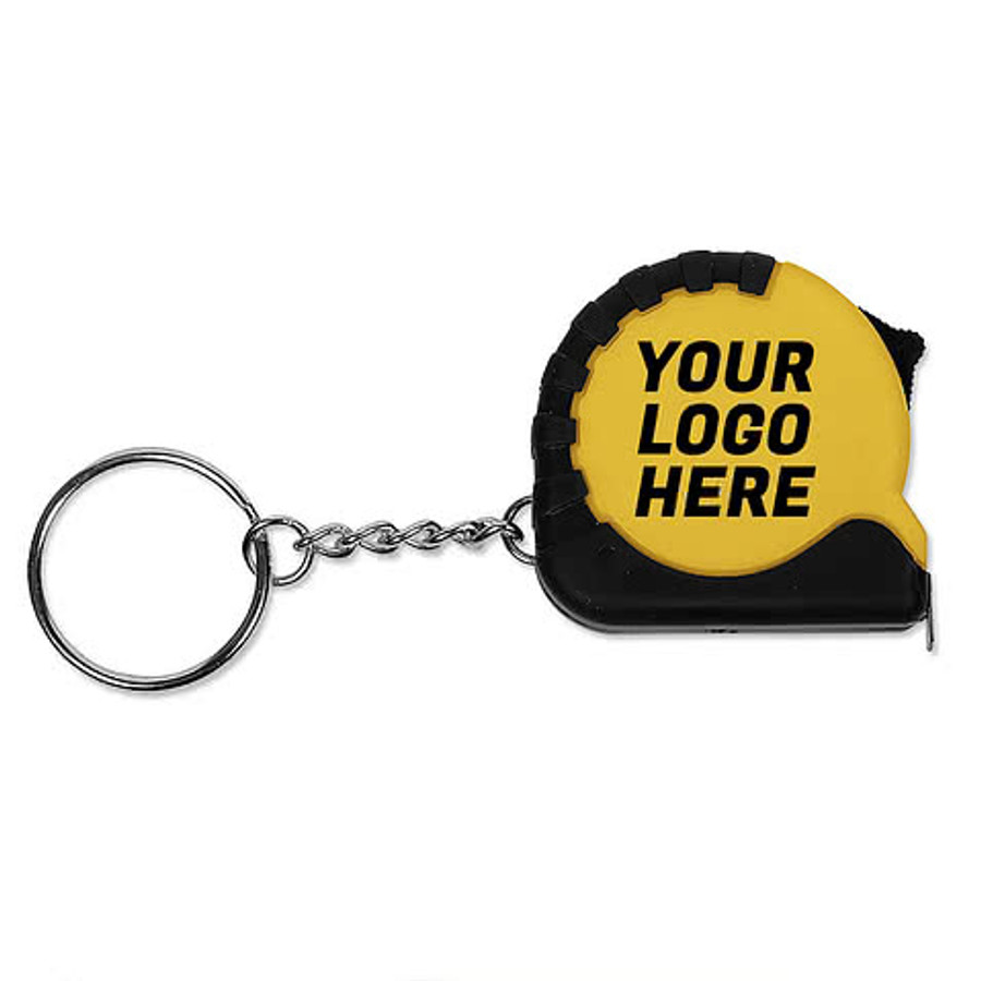 Mini Grip Tape Measure Keychain in White