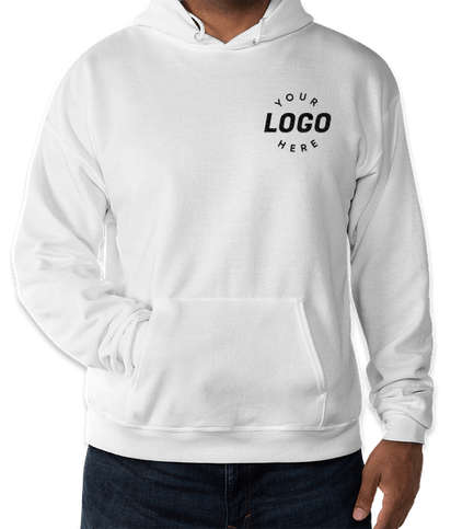 Embroidered Hanes EcoSmart 50/50 Pullover Hoodie - White
