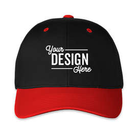 Pacific Headwear Cotton Blend Adjustable Hat - Color: Black / Red