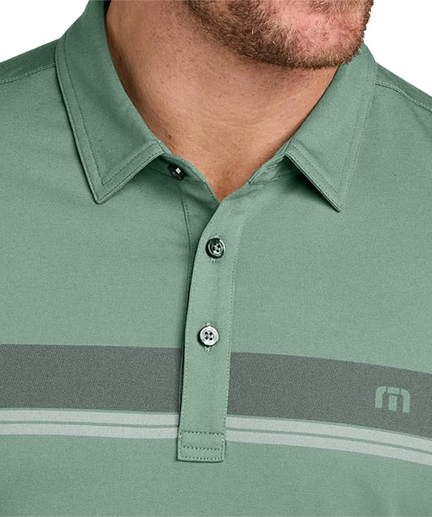 TravisMathew Glenview Stripe Recycled Performance Polo - Embroidered