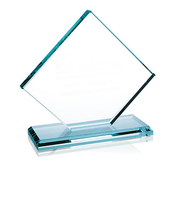 Laser Engraved Jade Diamond Award