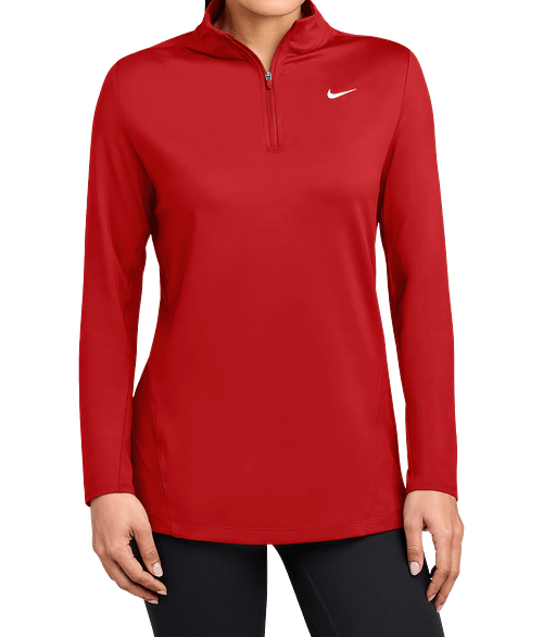 Nike Women's Dri-FIT Stride Half Zip Performance Shirt in Scarlet