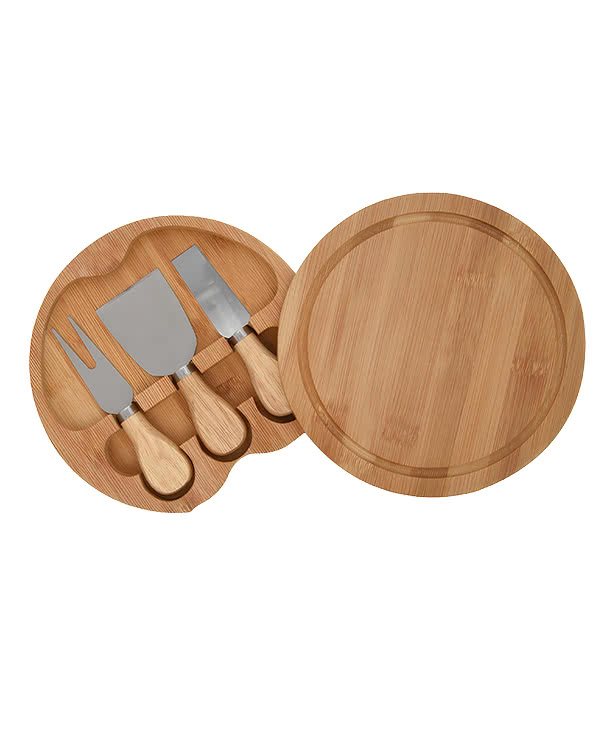 Laser Engraved 3-Piece Bamboo Cheese Server Kit