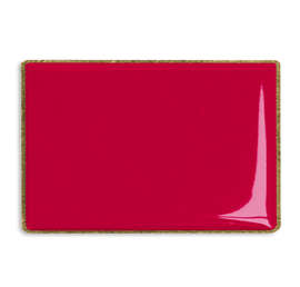 Rectangular Lapel Pin - Color: Cardinal / Brass