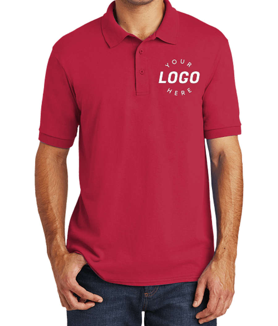 Port & Company Core Blend Easy Care Jersey Knit Polo in Red