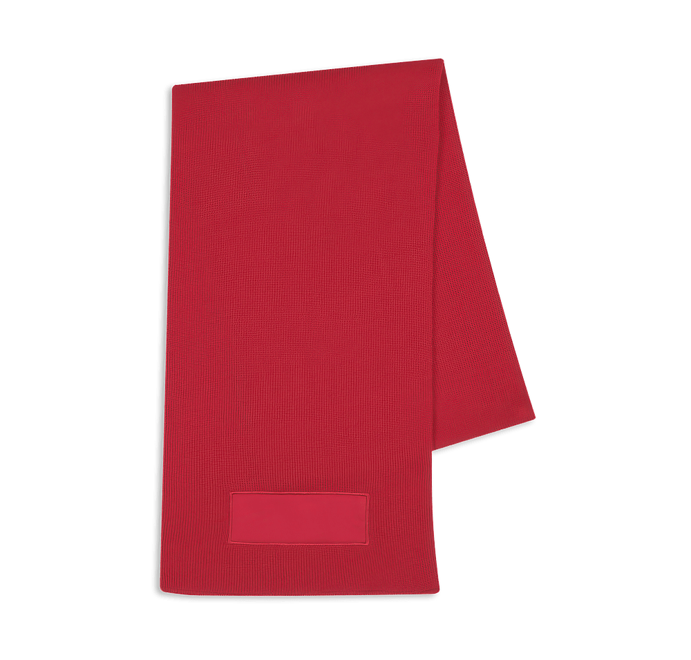 Knit Scarf with Cotton Twill Patch-default