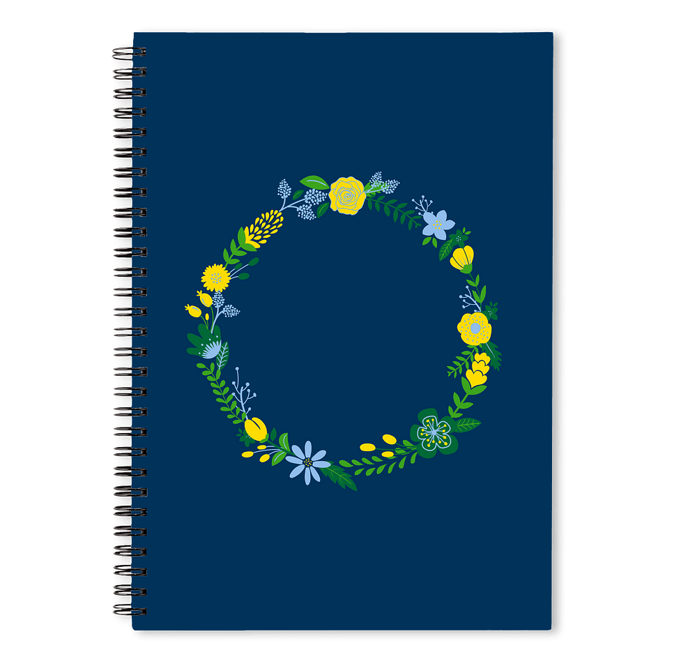Floral Wreath JournalBooks ® Spiral Notebook-default
